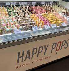 Display counter filled with colourful popsicles at Happy Pops.